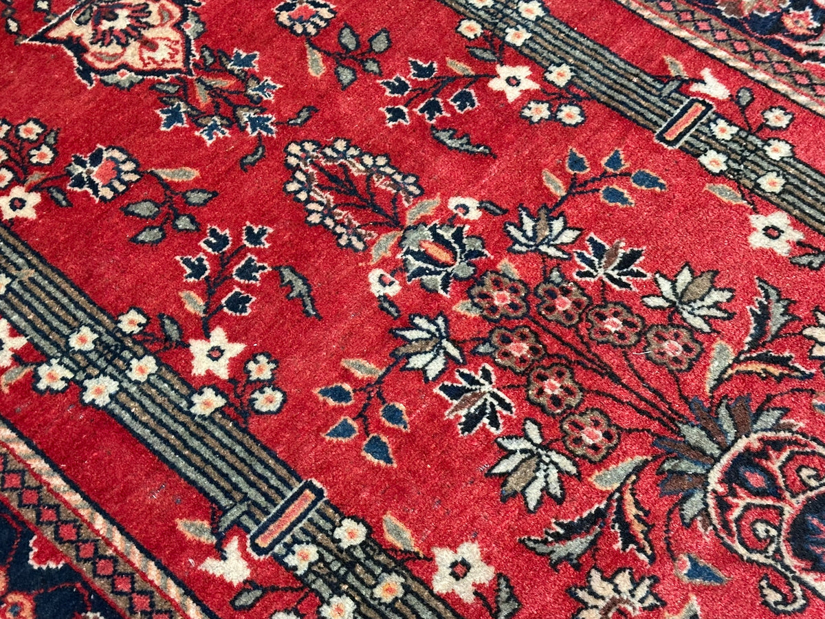 Antiker Keschan Orientteppich handgeknüpft 195x135 cm