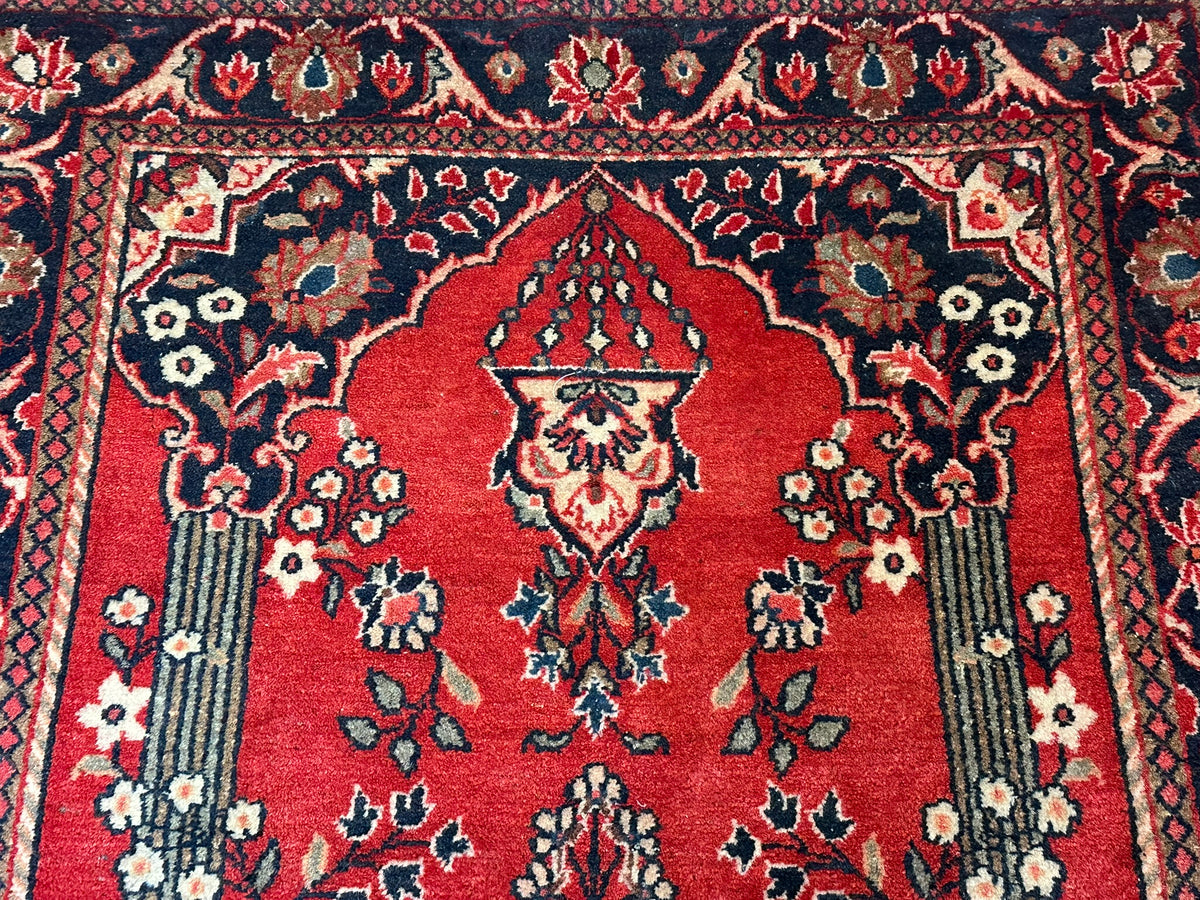 Antiker Keschan Orientteppich handgeknüpft 195x135 cm