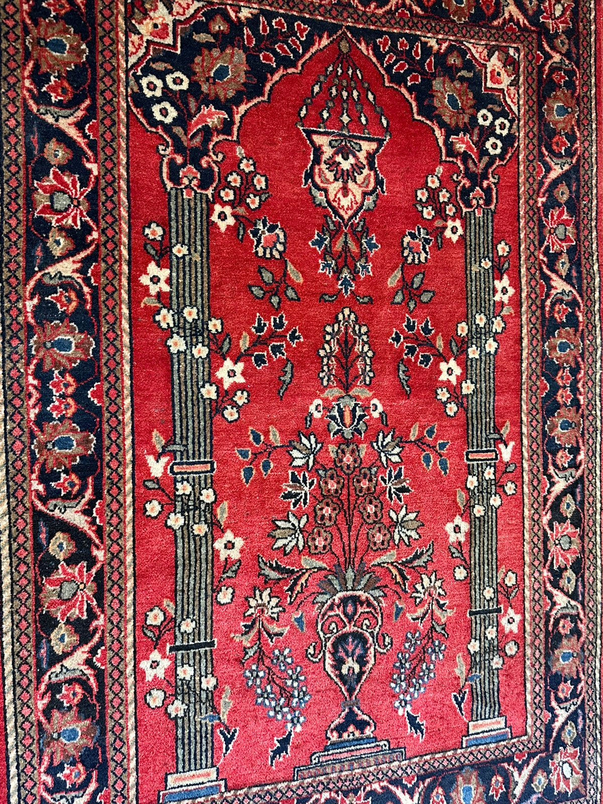 Antiker Keschan Orientteppich handgeknüpft 195x135 cm