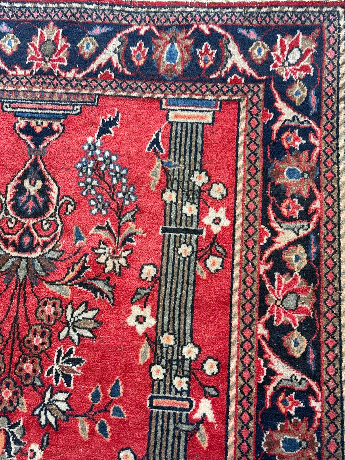 Antiker Keschan Orientteppich handgeknüpft 195x135 cm