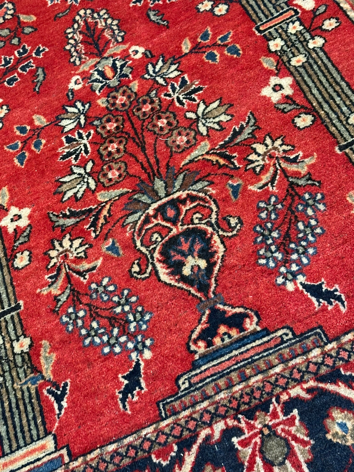 Antiker Keschan Orientteppich handgeknüpft 195x135 cm
