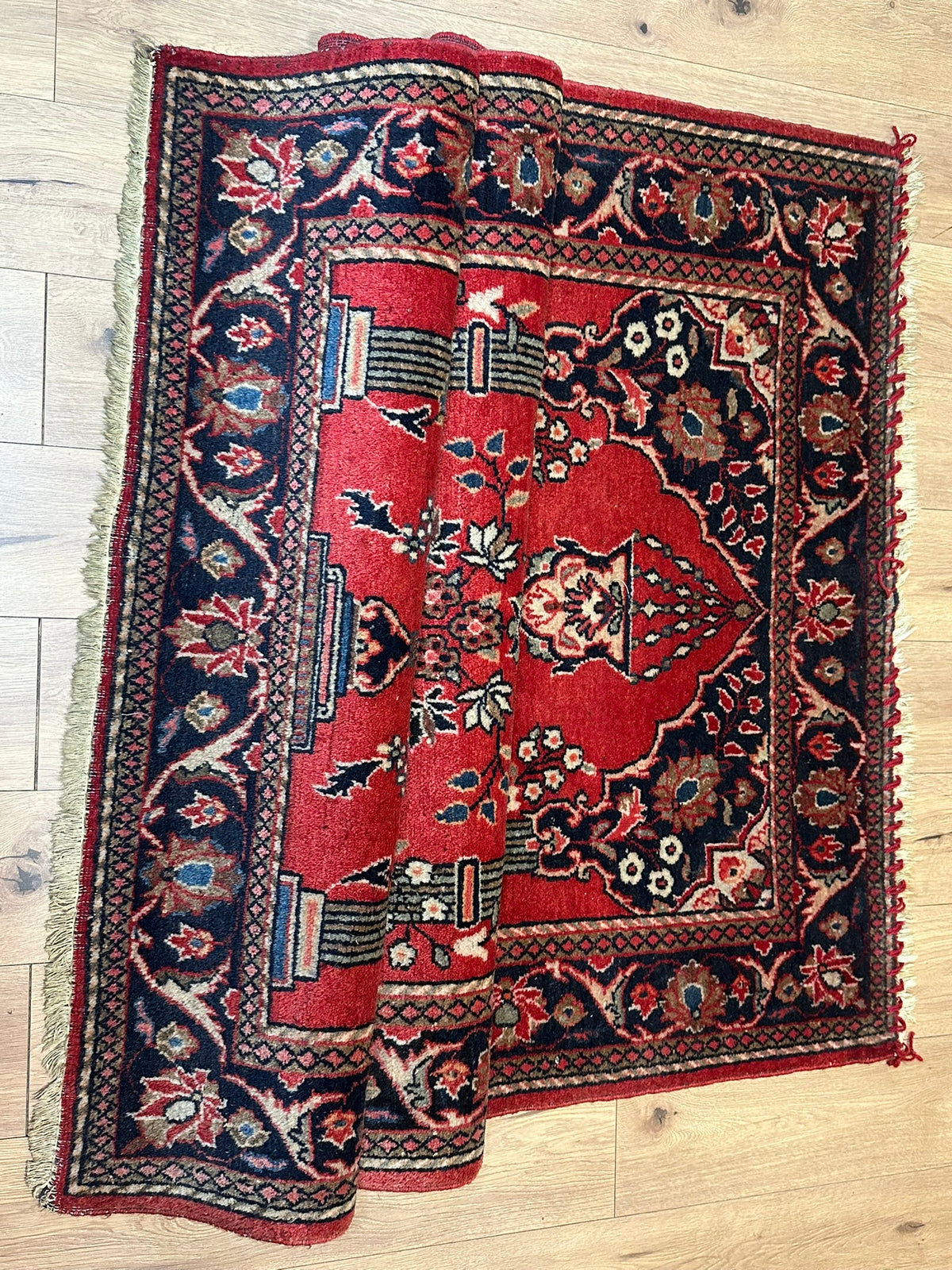 Antiker Keschan Orientteppich handgeknüpft 195x135 cm