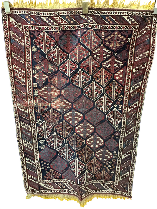 Orientteppich handgeknüpft 123x85 cm antik Gaschgai