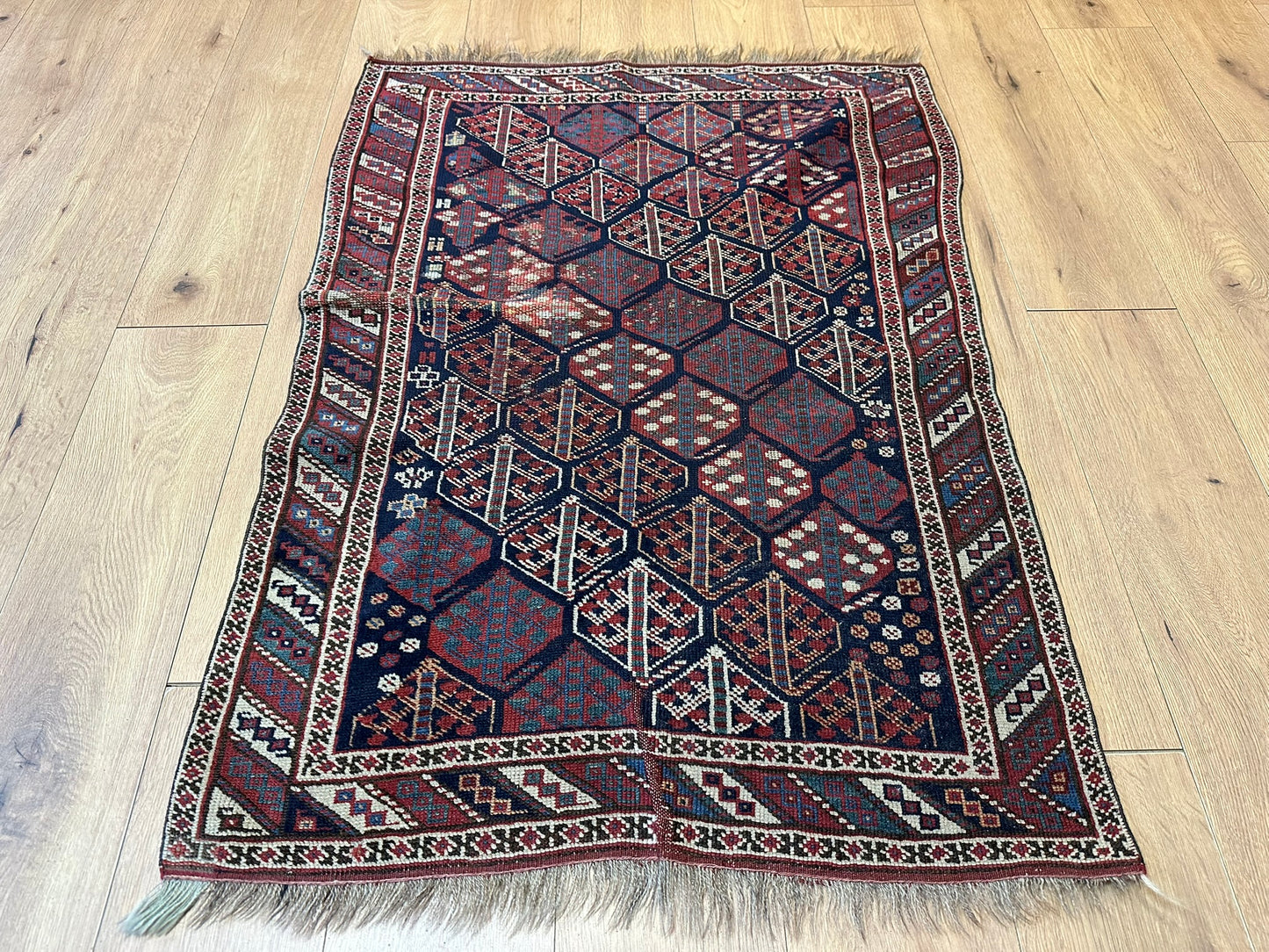 Orientteppich handgeknüpft 123x85 cm antik Gaschgai