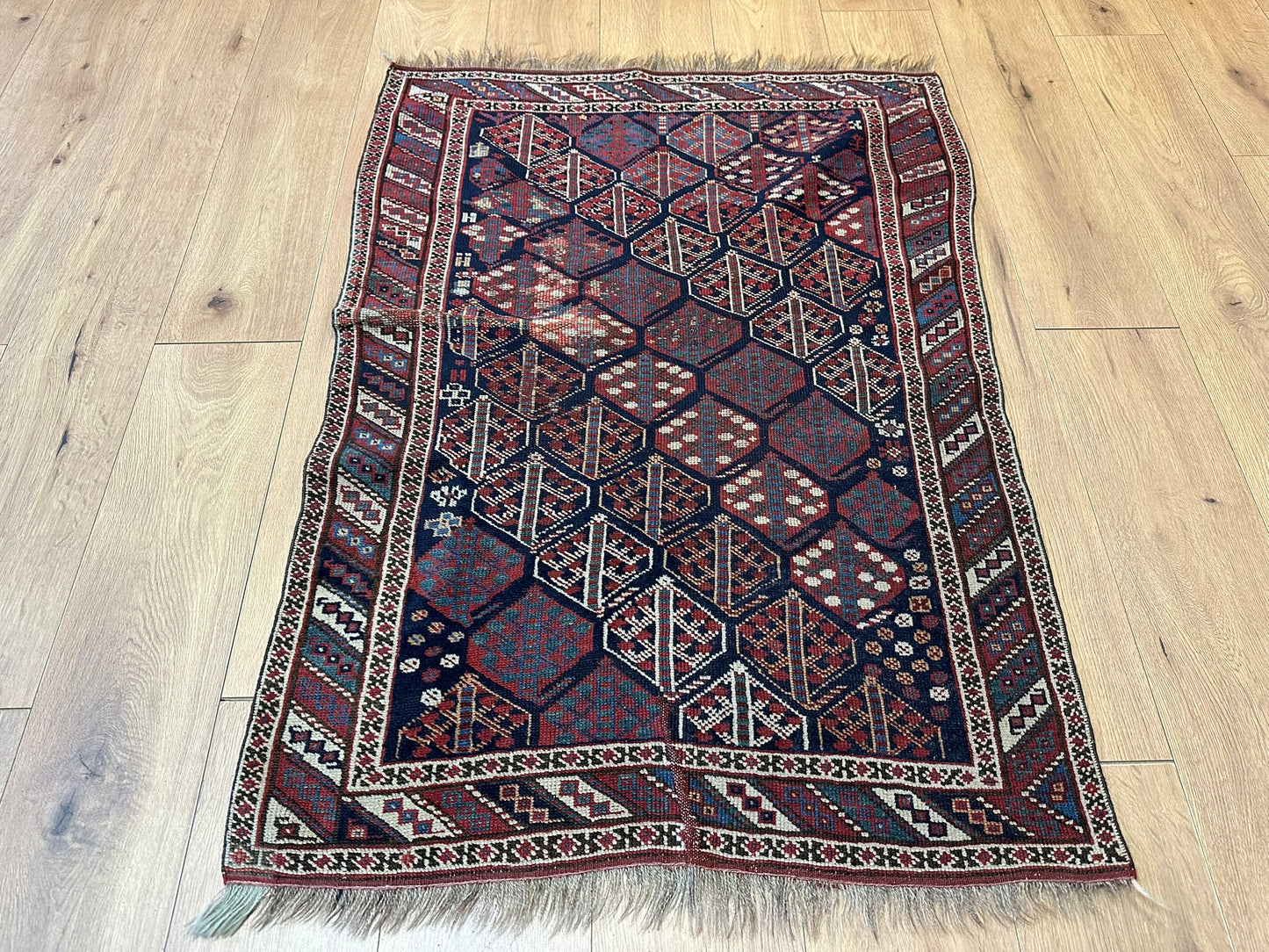 Orientteppich handgeknüpft 123x85 cm antik Gaschgai