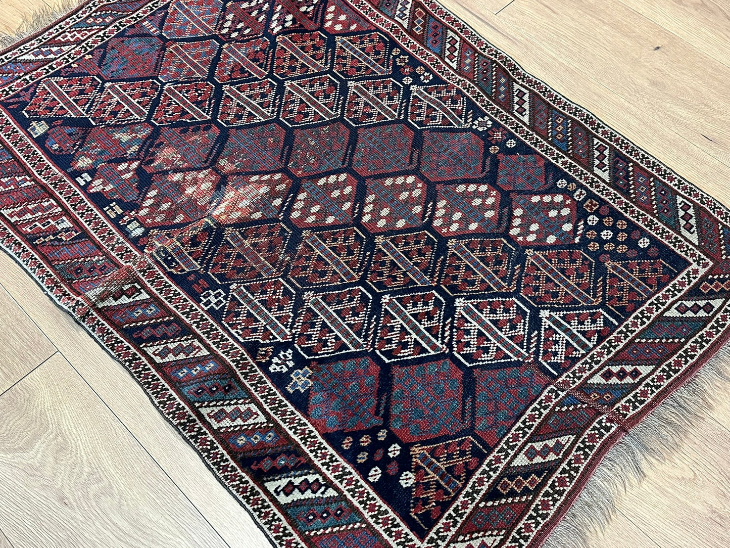Orientteppich handgeknüpft 123x85 cm antik Gaschgai
