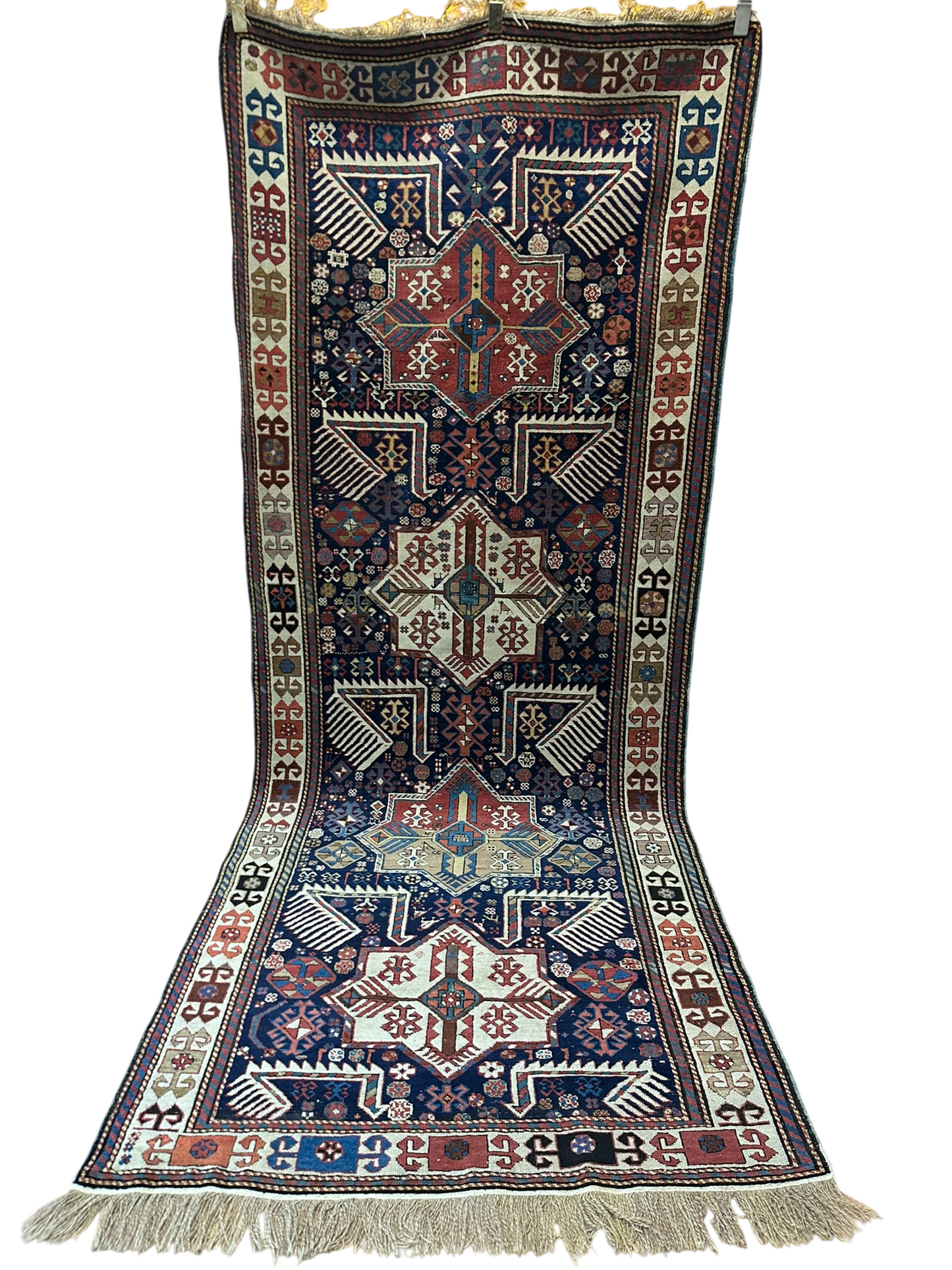 Orientteppich handgeknüpft 320x135 cm antik Kazak Akstafta