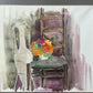 Europäische Schule (XX) Aquarell Gemälde Stillleben Handsigniert 65x60cm