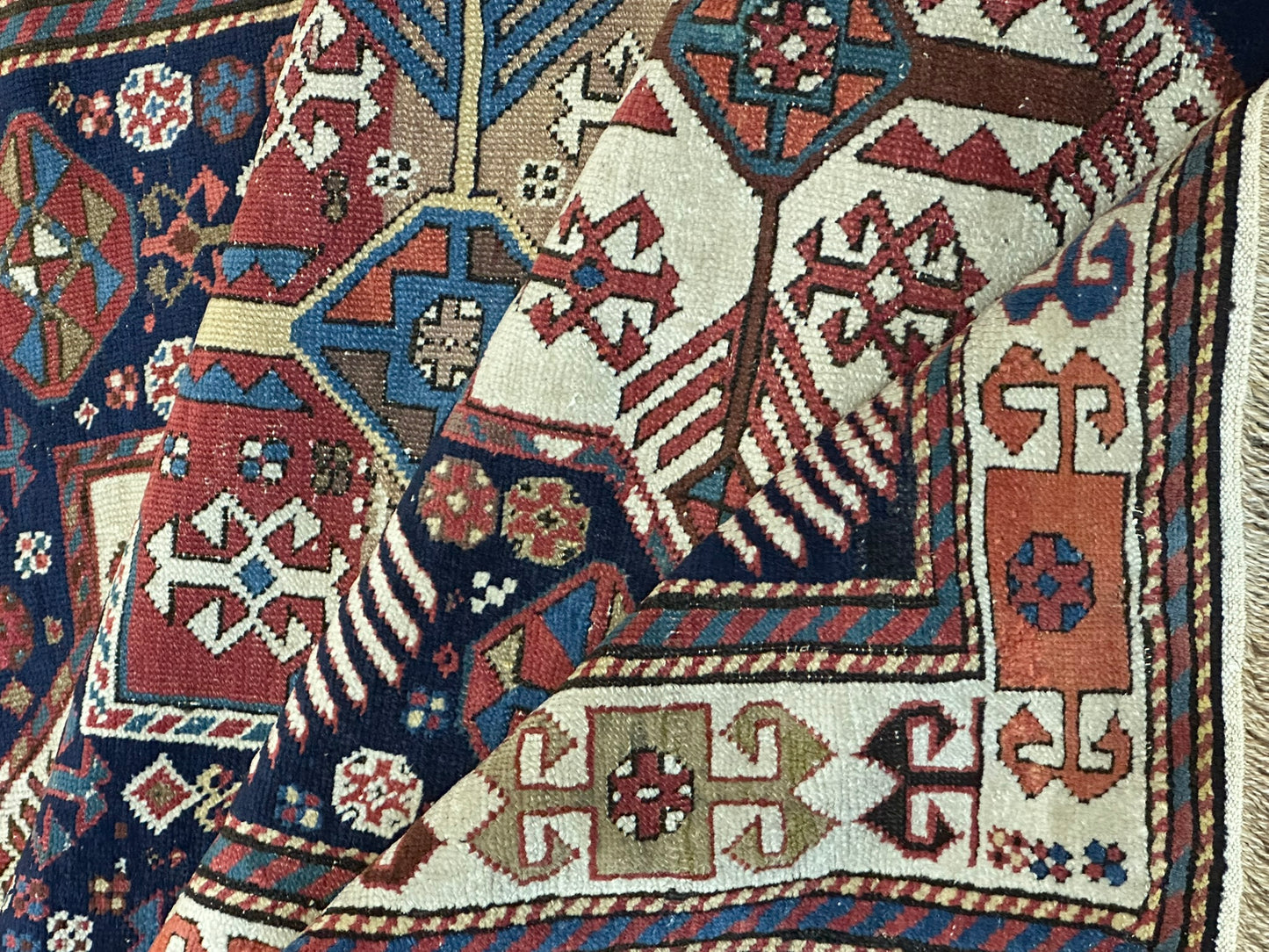 Orientteppich handgeknüpft 320x135 cm antik Kazak Akstafta