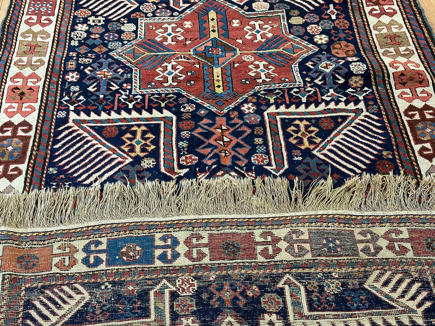Orientteppich handgeknüpft 320x135 cm antik Kazak Akstafta