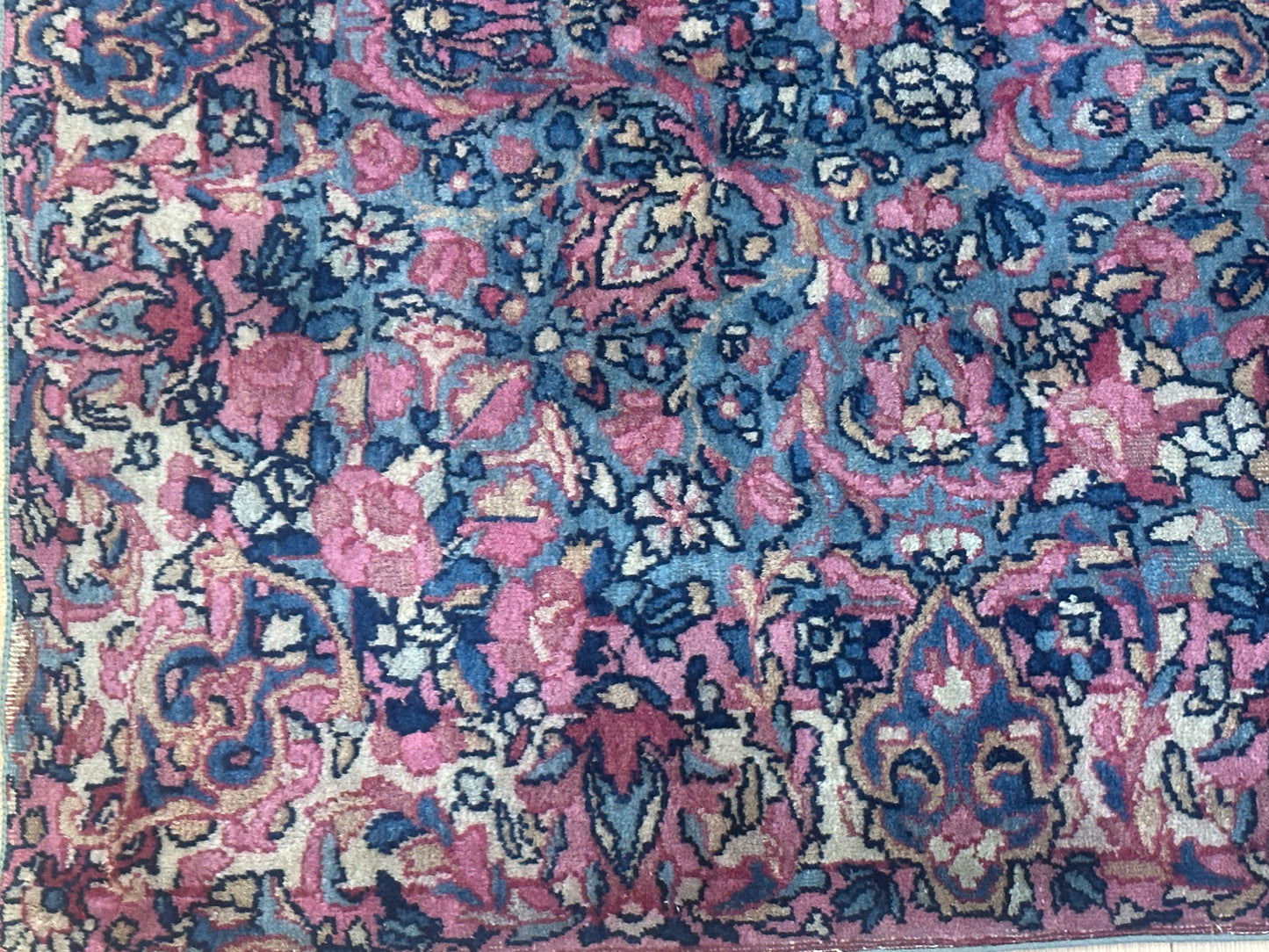 Antiker handgeknüpfter Perser Kirman Orientteppich - 145x85 cm