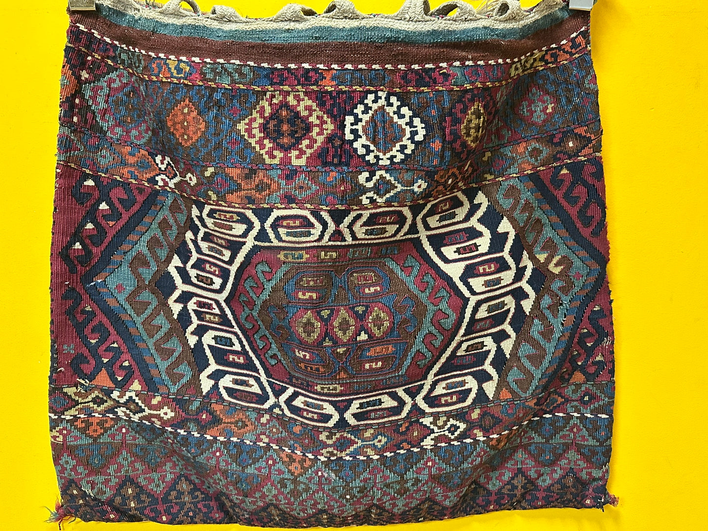 Orientteppich handgeknüpft 78x68 cm antik Kelim Selten