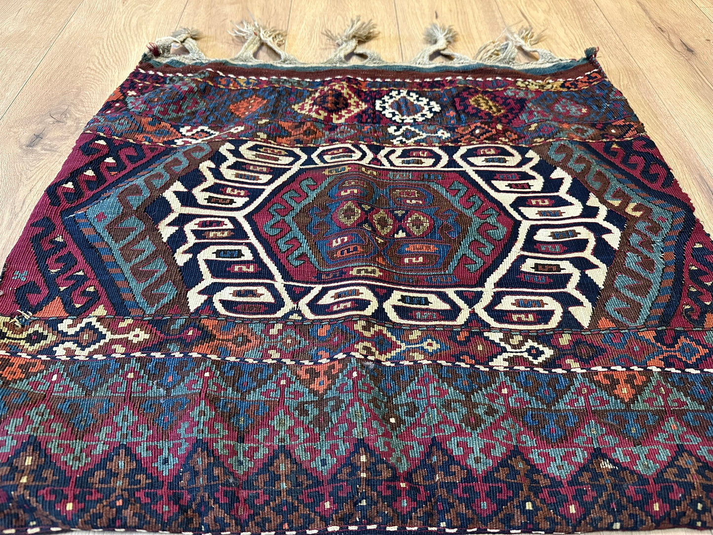Orientteppich handgeknüpft 78x68 cm antik Kelim Selten