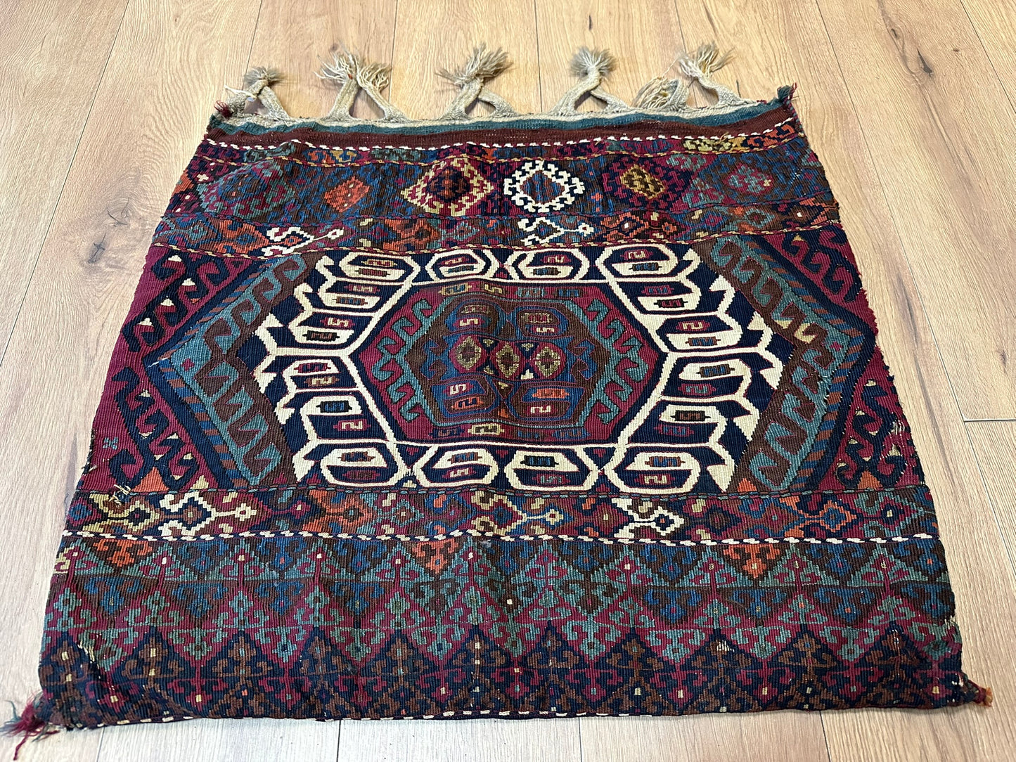 Orientteppich handgeknüpft 78x68 cm antik Kelim Selten