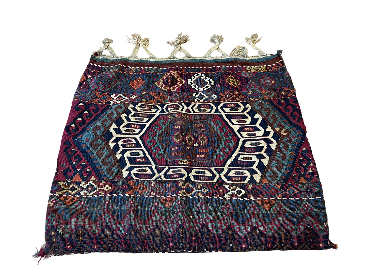Orientteppich handgeknüpft 78x68 cm antik Kelim Selten