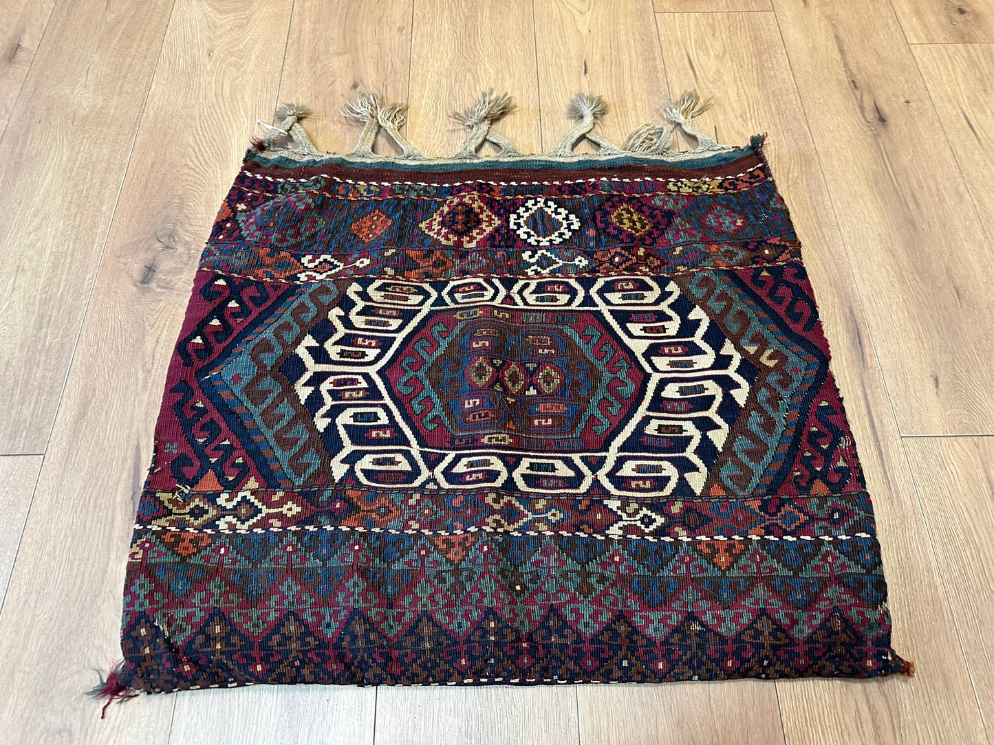 Orientteppich handgeknüpft 78x68 cm antik Kelim Selten
