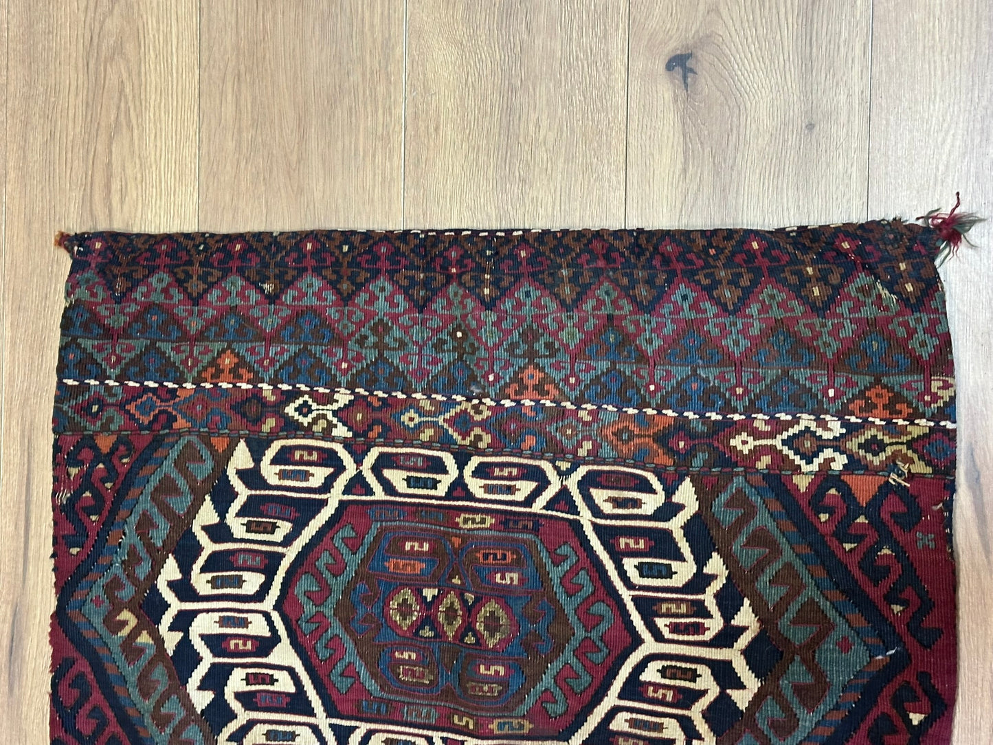 Orientteppich handgeknüpft 78x68 cm antik Kelim Selten