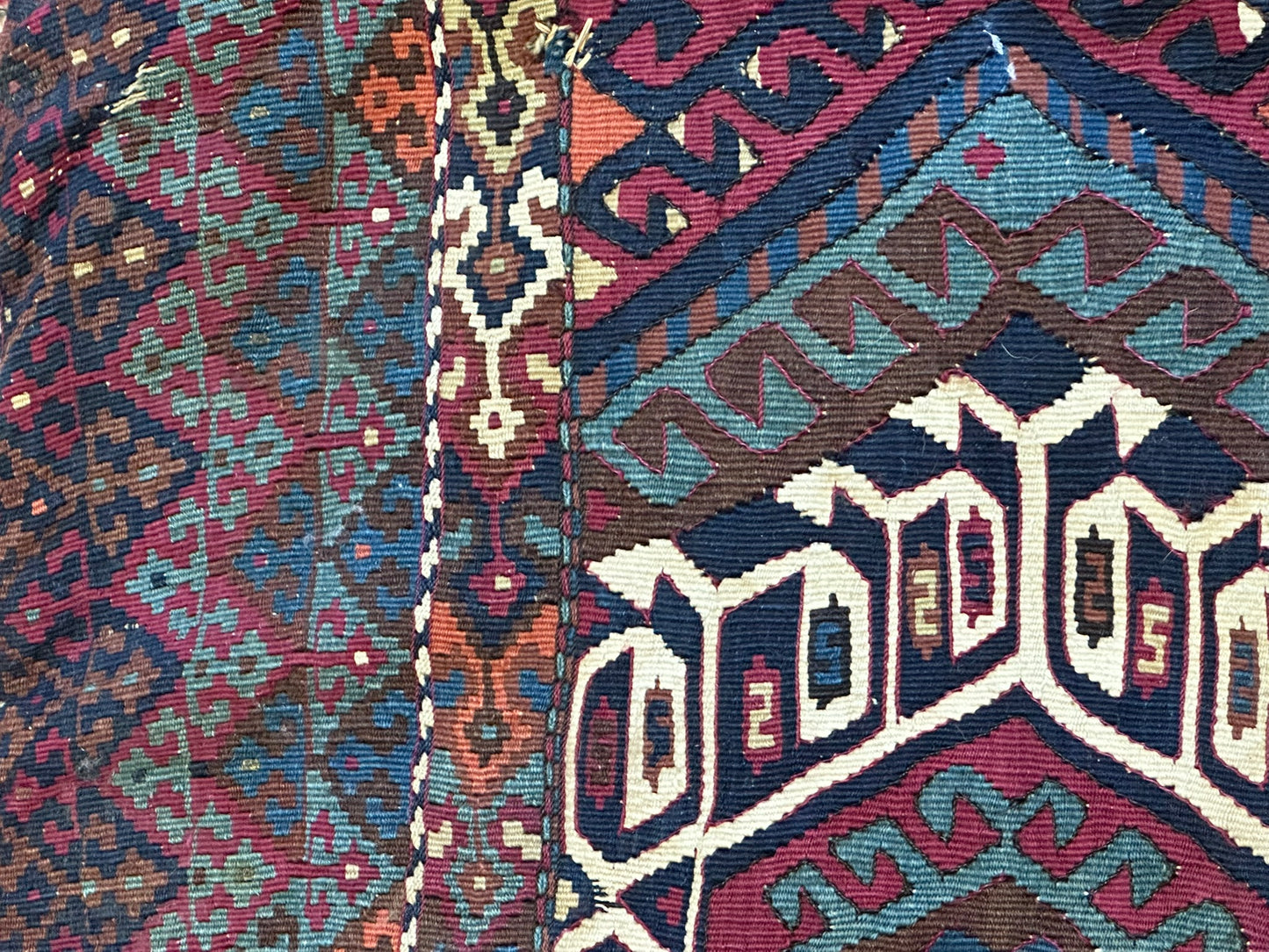 Orientteppich handgeknüpft 78x68 cm antik Kelim Selten