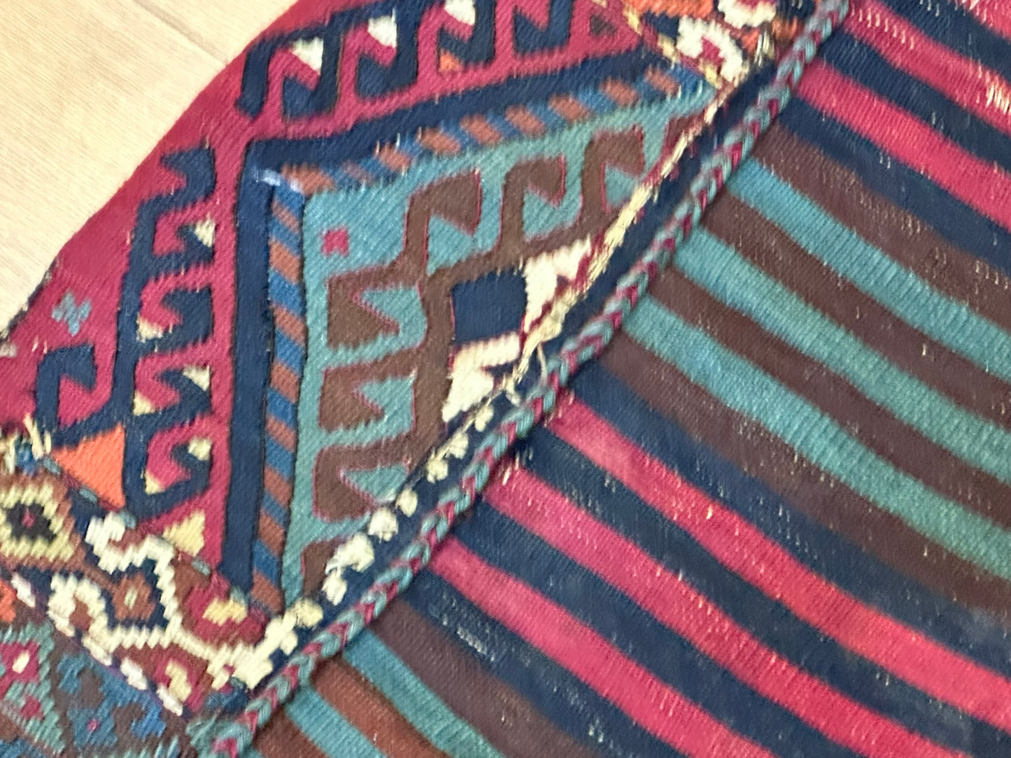 Orientteppich handgeknüpft 78x68 cm antik Kelim Selten