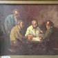 Hein Hoppmann (1901-1982) Ölgemälde Männer beim Pokerspielen 60x70cm
