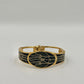 Vintage Designer Armreif in Schwarz-Gold