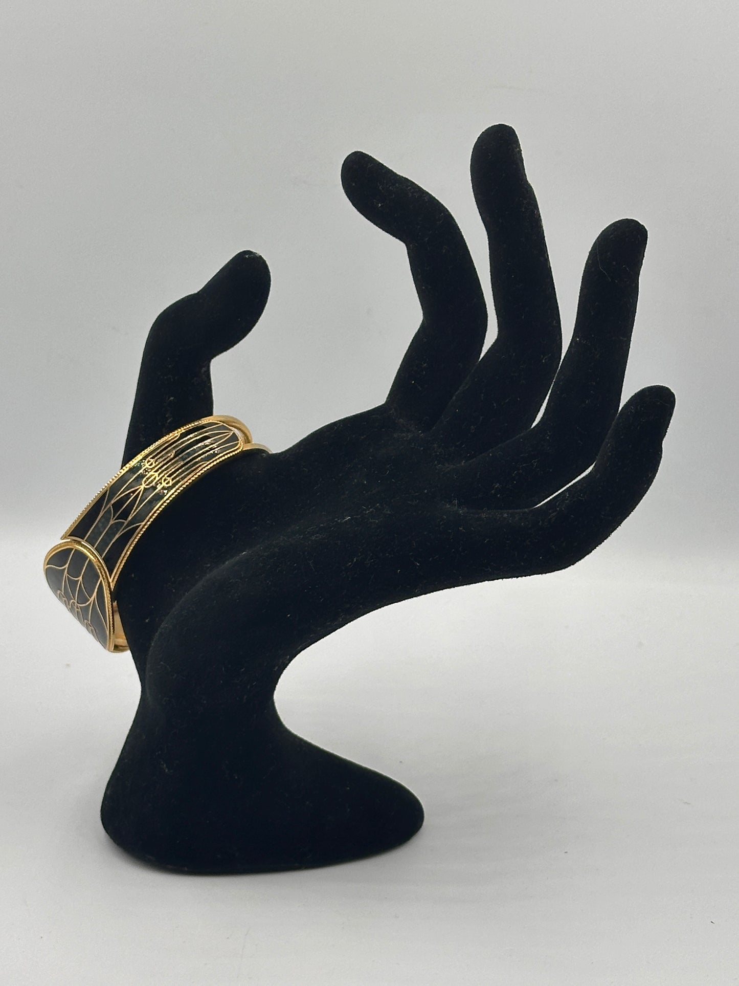 Vintage Designer Armreif in Schwarz-Gold