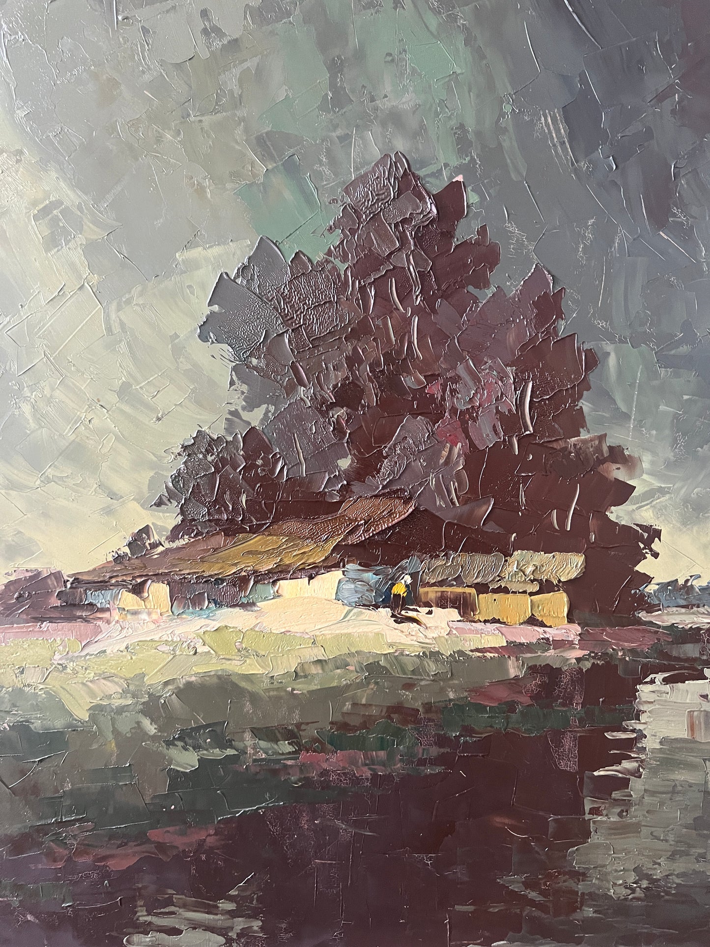 Hein Hoppmann (1901-1982) Ölgemälde Landschaft mit Bauernhaus 83x93