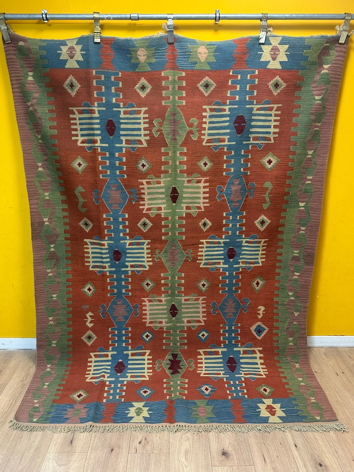Orientteppich handgeknüpft 241x174 cm Kelim Naturfarben
