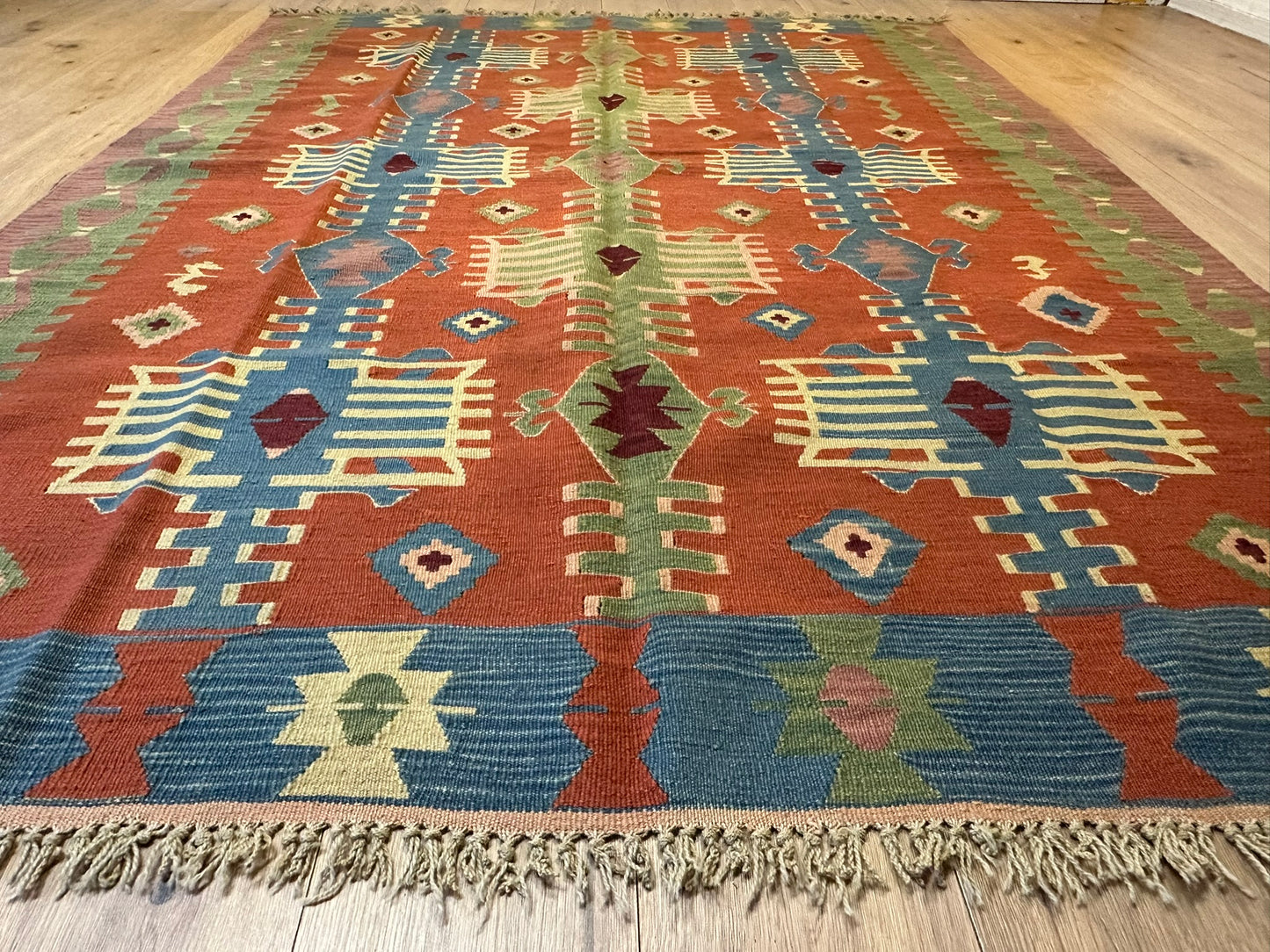 Orientteppich handgeknüpft 241x174 cm Kelim Naturfarben