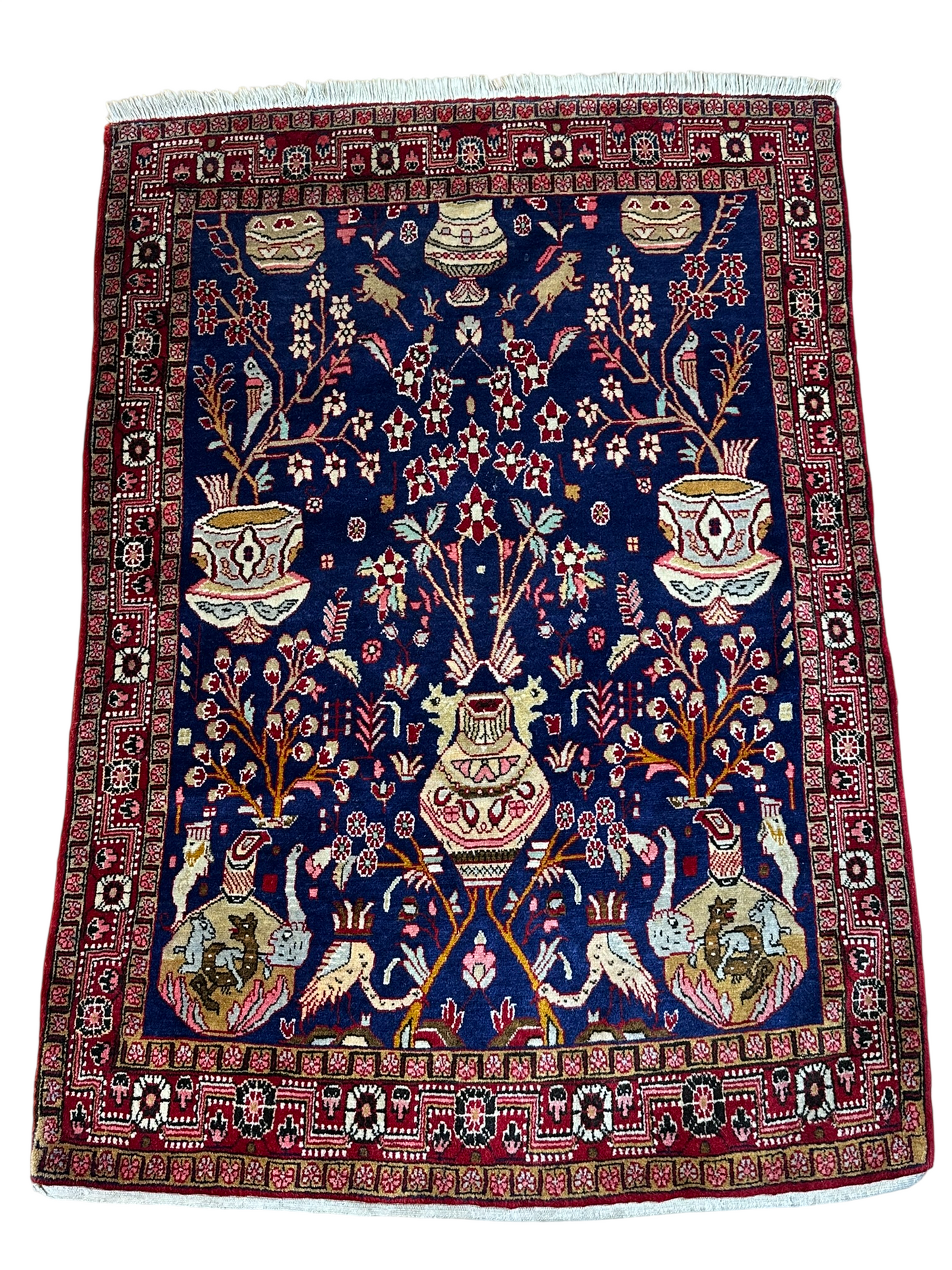 Orientteppich handgeknüpft Sarough Vasenteppich 160x110 cm