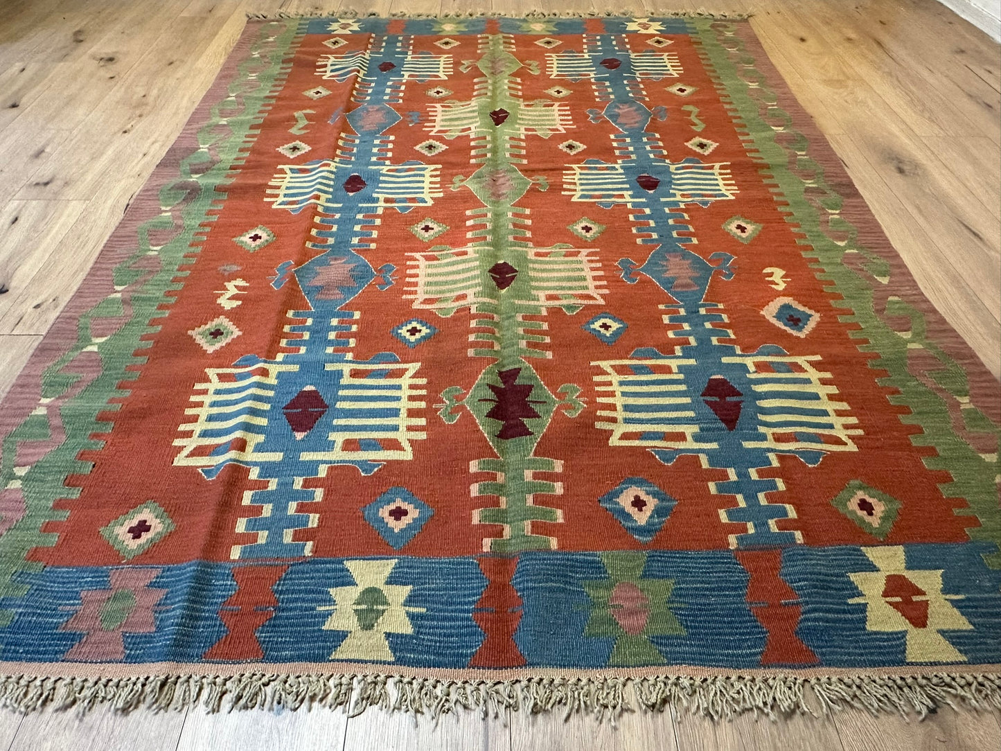 Orientteppich handgeknüpft 241x174 cm Kelim Naturfarben