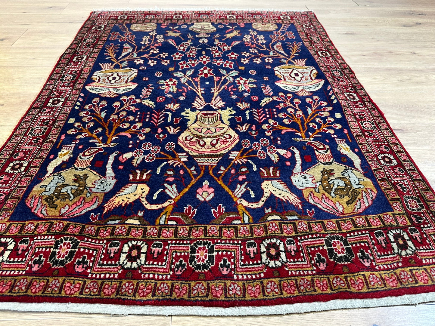Orientteppich handgeknüpft Sarough Vasenteppich 160x110 cm