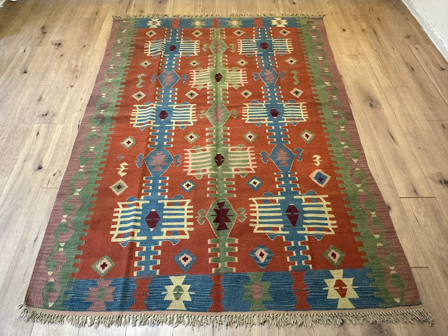 Orientteppich handgeknüpft 241x174 cm Kelim Naturfarben
