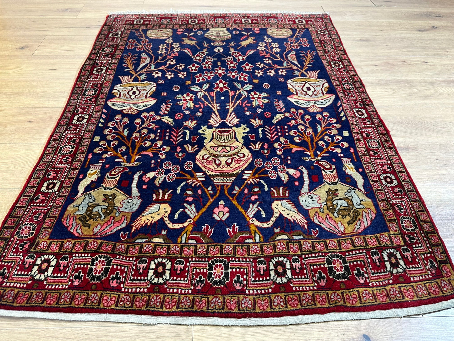 Orientteppich handgeknüpft Sarough Vasenteppich 160x110 cm
