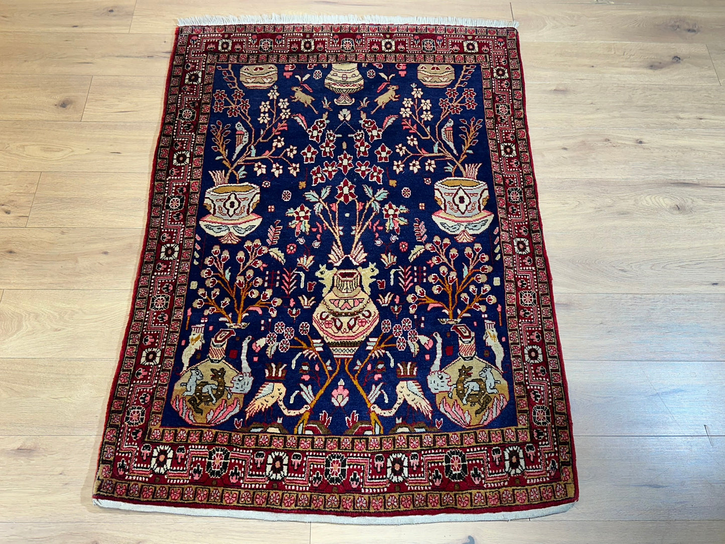 Orientteppich handgeknüpft Sarough Vasenteppich 160x110 cm