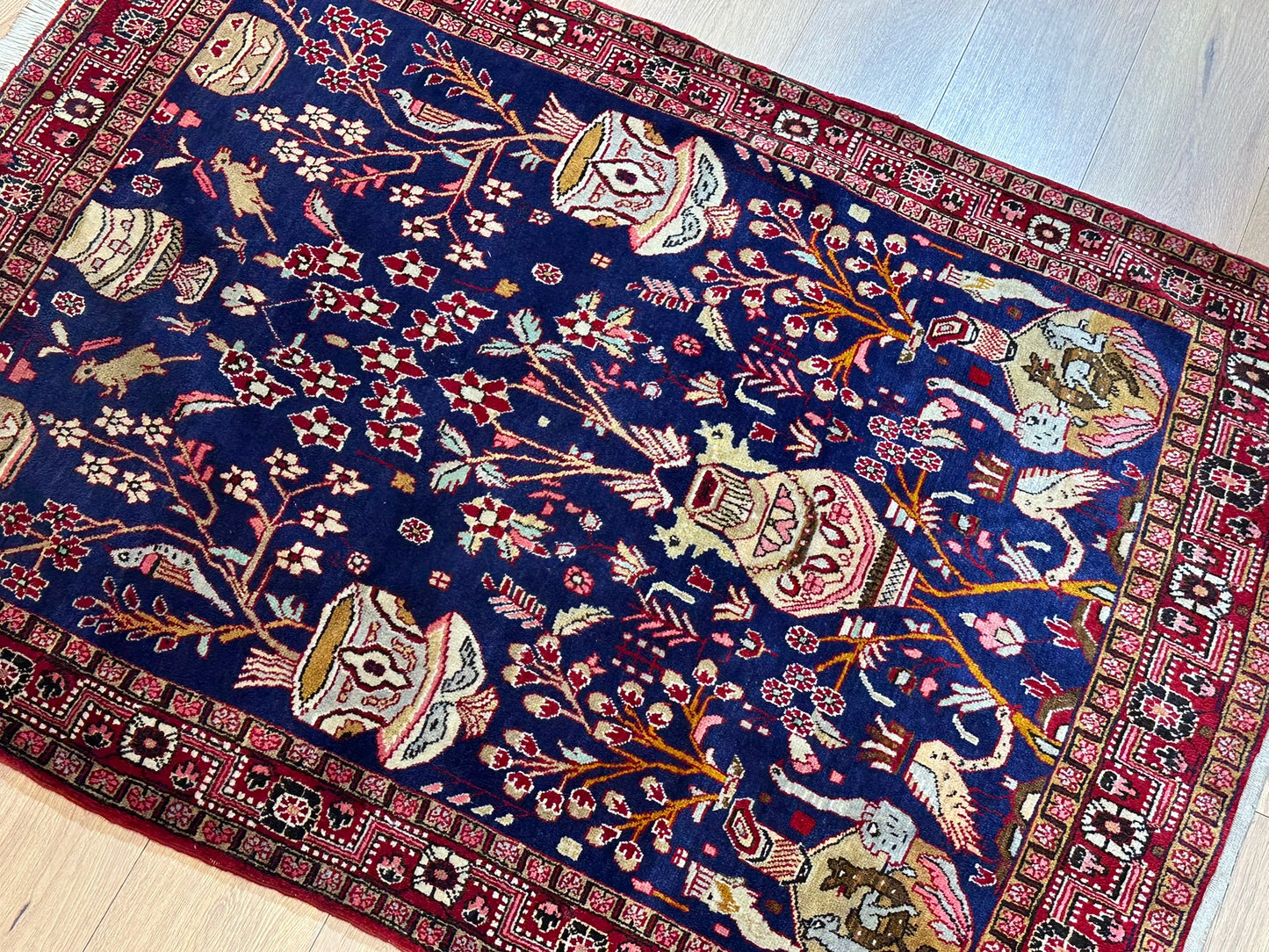 Orientteppich handgeknüpft Sarough Vasenteppich 160x110 cm