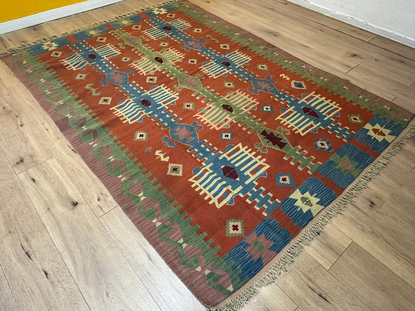Orientteppich handgeknüpft 241x174 cm Kelim Naturfarben