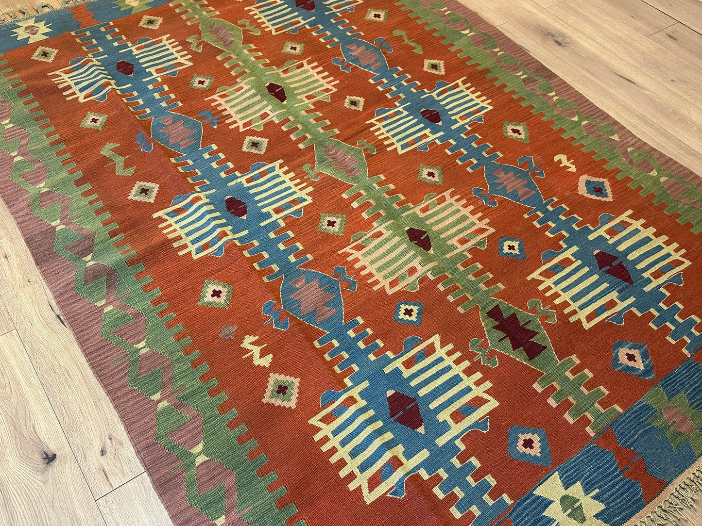 Orientteppich handgeknüpft 241x174 cm Kelim Naturfarben