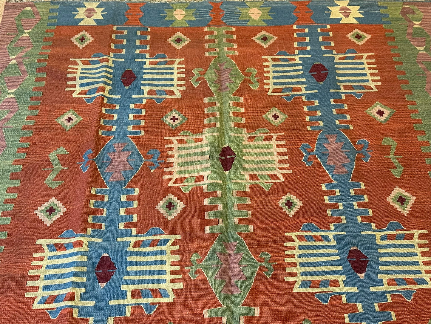 Orientteppich handgeknüpft 241x174 cm Kelim Naturfarben