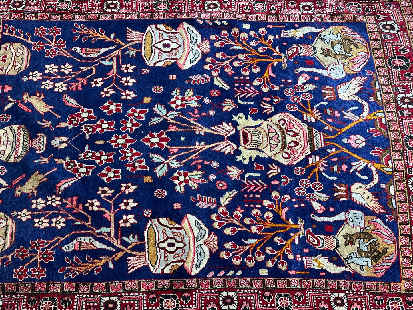 Orientteppich handgeknüpft Sarough Vasenteppich 160x110 cm
