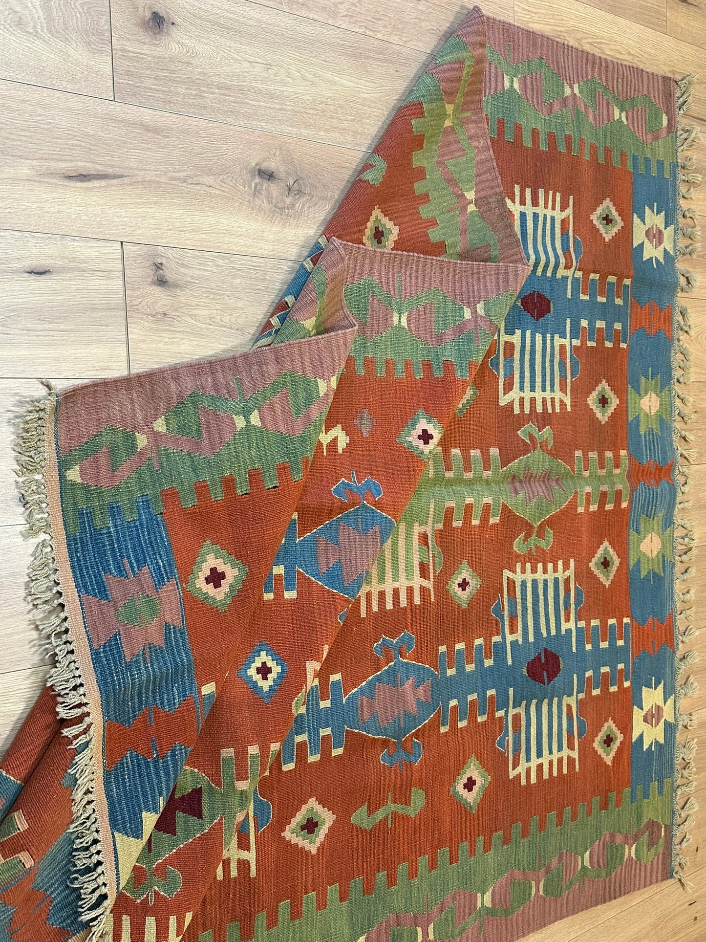Orientteppich handgeknüpft 241x174 cm Kelim Naturfarben