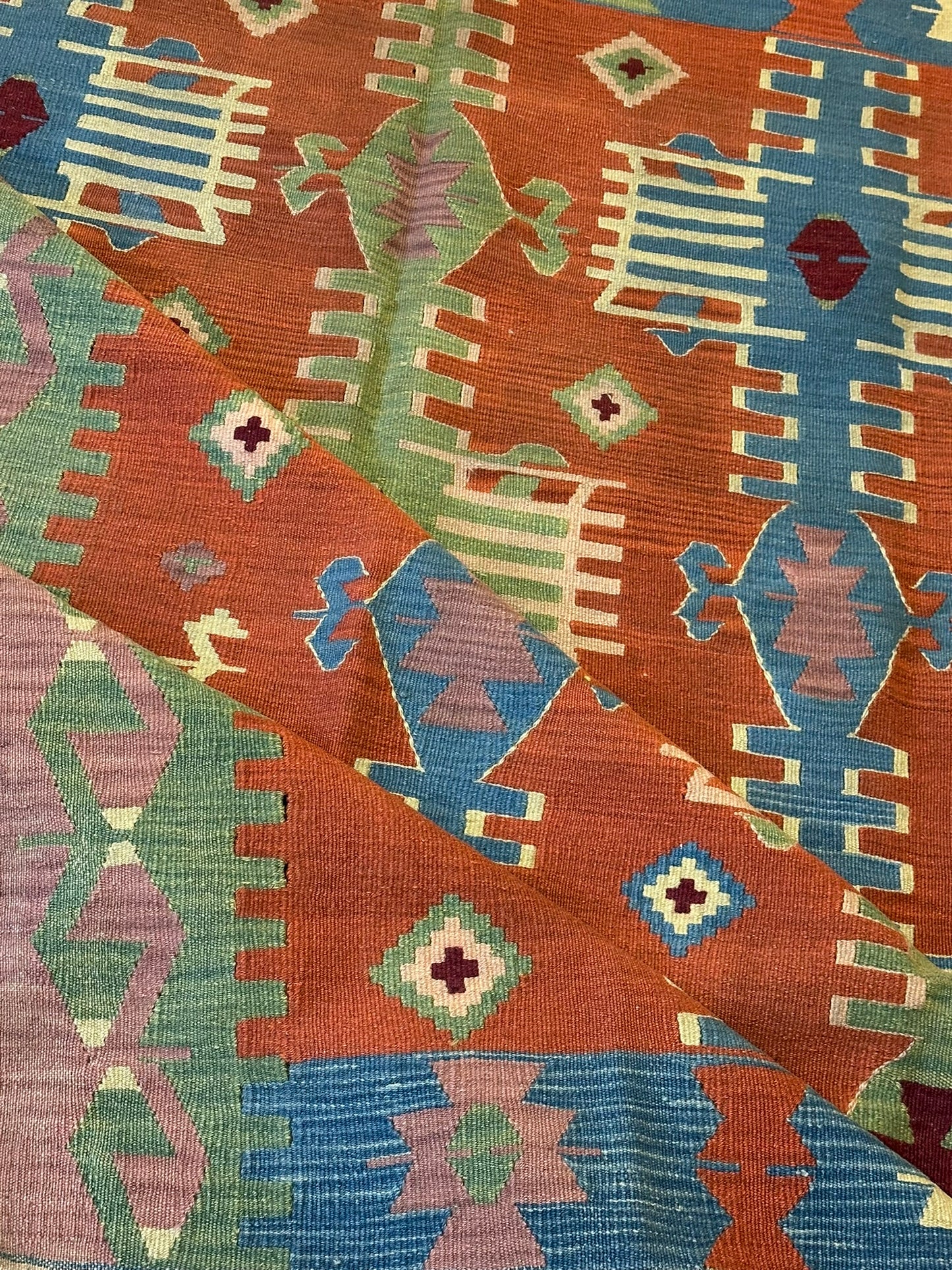 Orientteppich handgeknüpft 241x174 cm Kelim Naturfarben