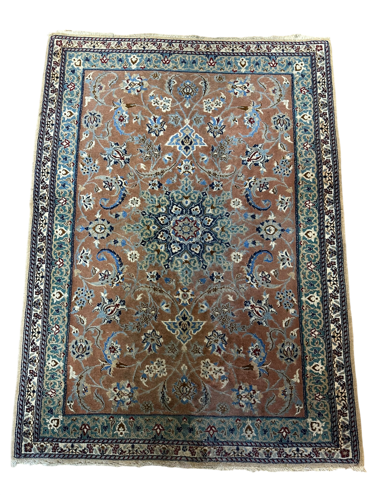Handgeknüpfter Nain Orientteppich mit Seide 110x80 cm
