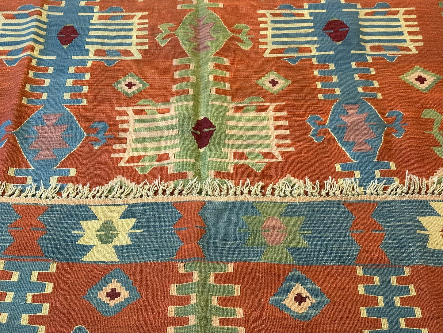 Orientteppich handgeknüpft 241x174 cm Kelim Naturfarben