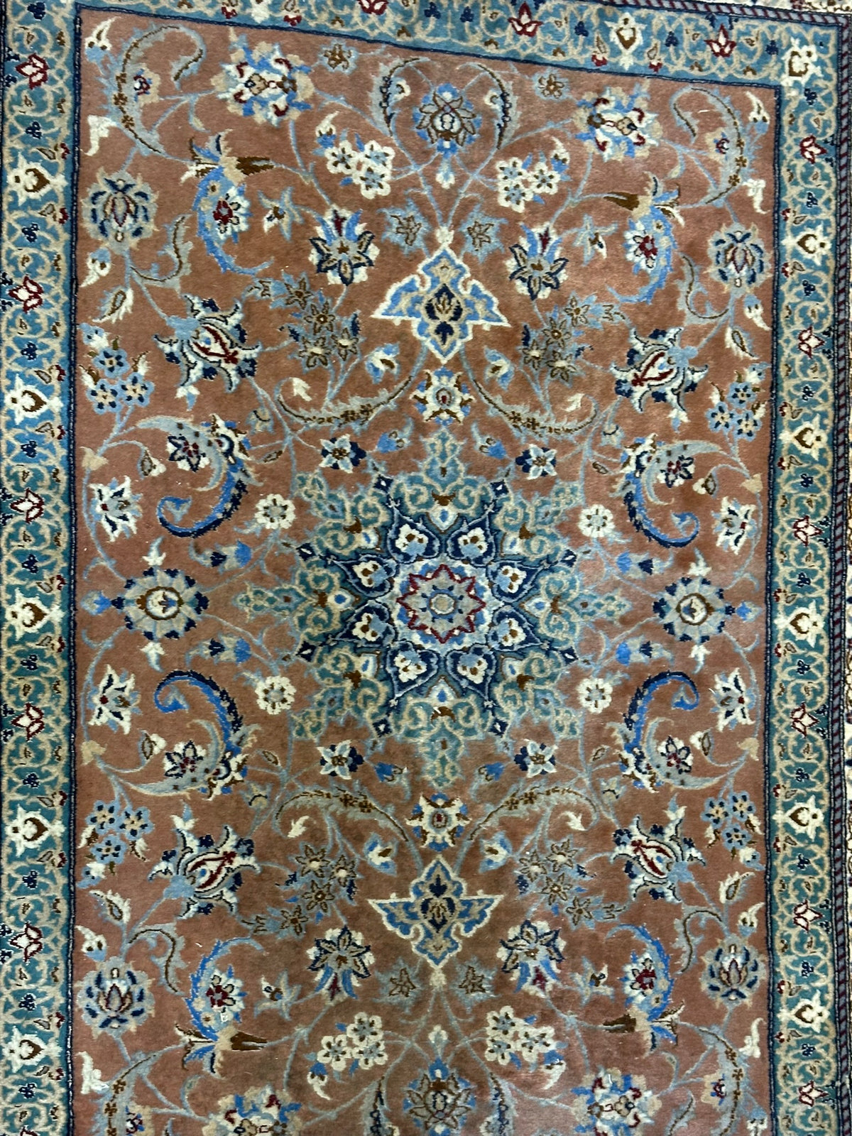 Handgeknüpfter Nain Orientteppich mit Seide 110x80 cm