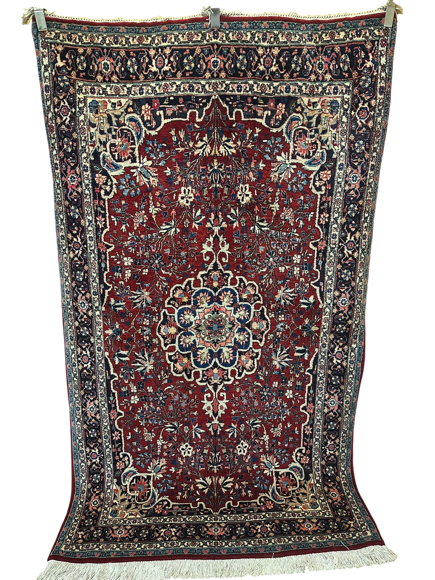Orientteppich handgeknüpft antik 221x130 cm Bidjar Rosen