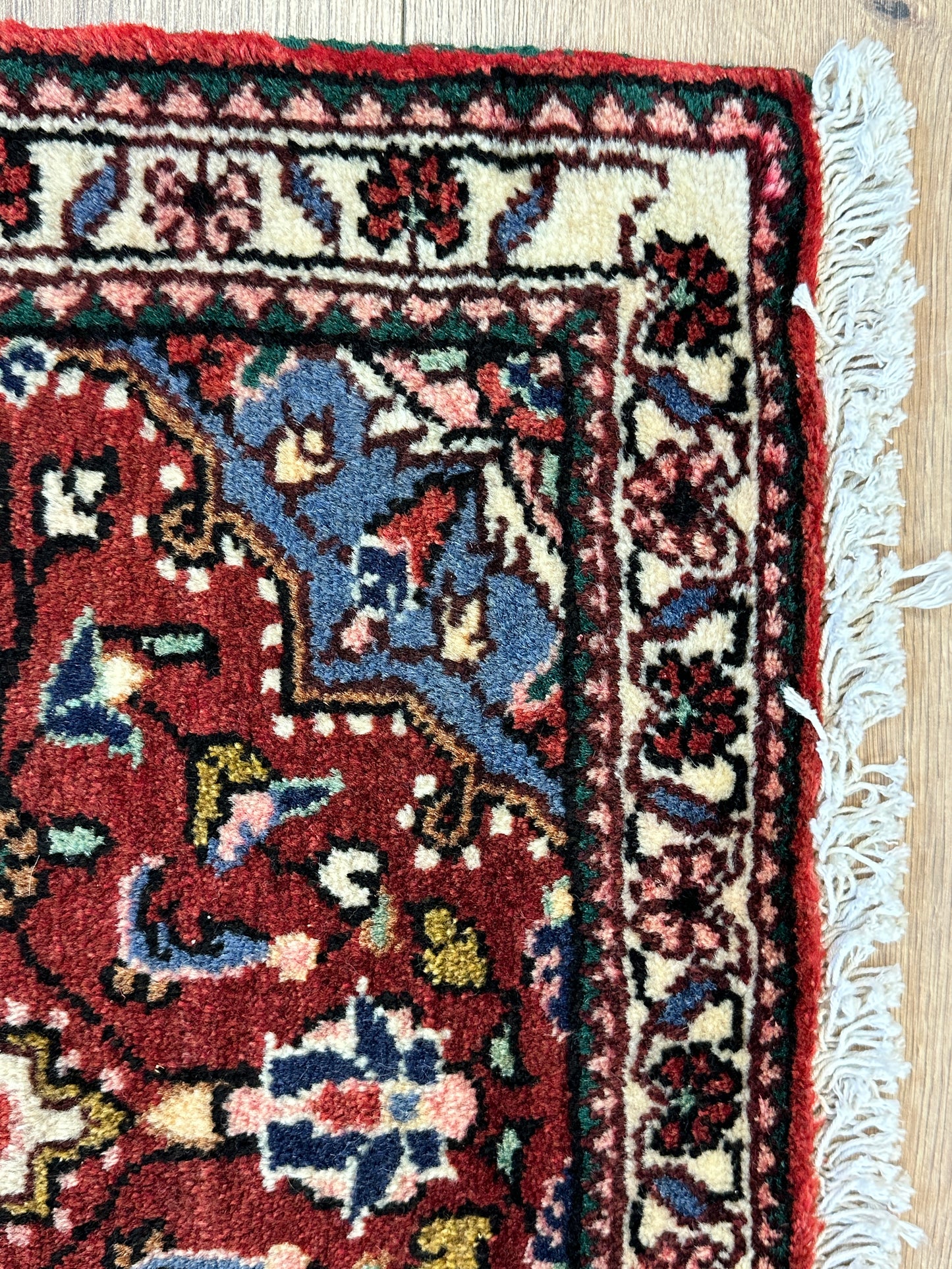 Handgeknüpfter Perser Orientteppich Hamadan Art Deco - Naturfarben 86x60 cm