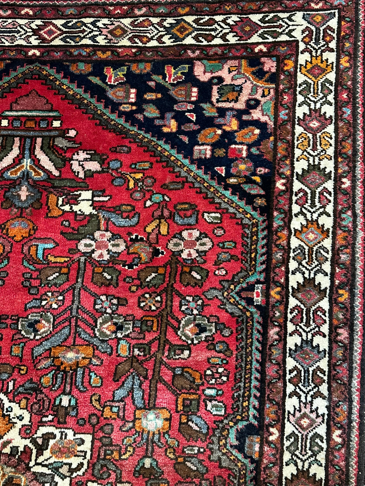 Handgeknüpfter Hamadan Orientteppich 205x140 cm