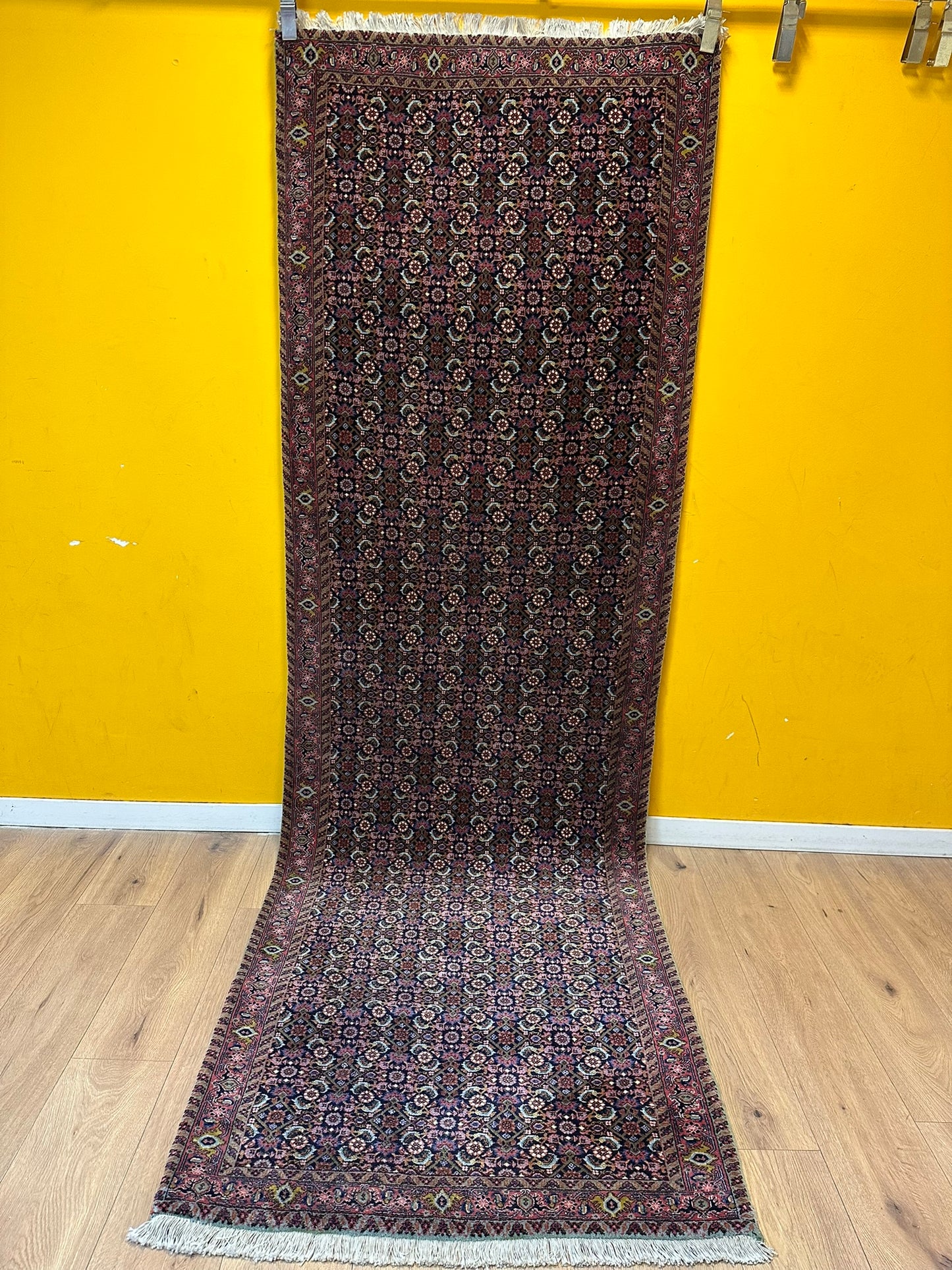 Orientteppich handgeknüpft 296x99 cm Bidjar Läufer