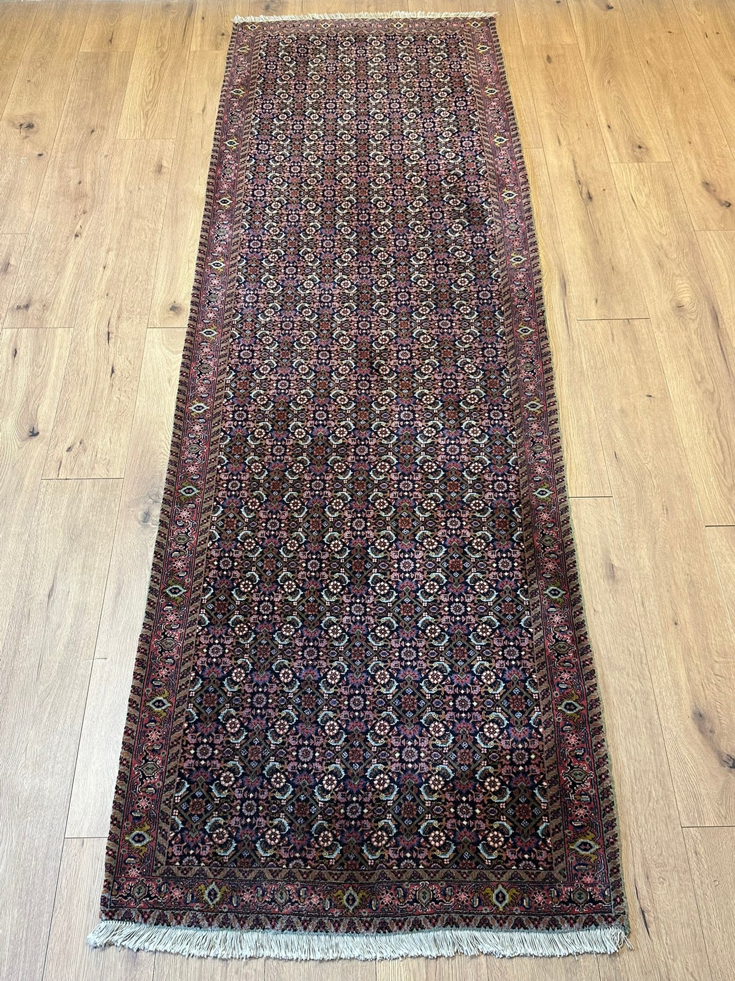 Orientteppich handgeknüpft 296x99 cm Bidjar Läufer